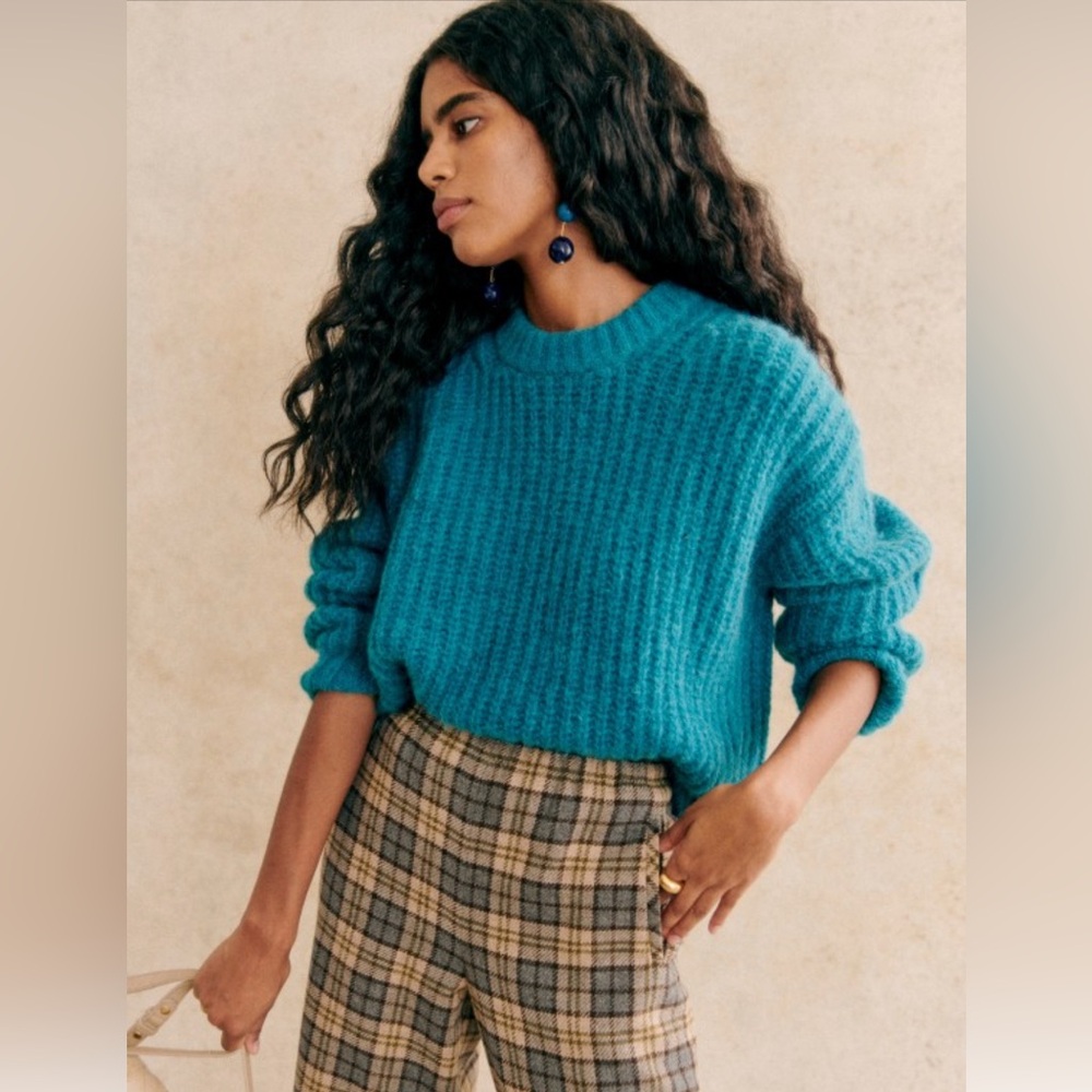 NWOT Sezane “Jose” Jumper - Turquoise Size L